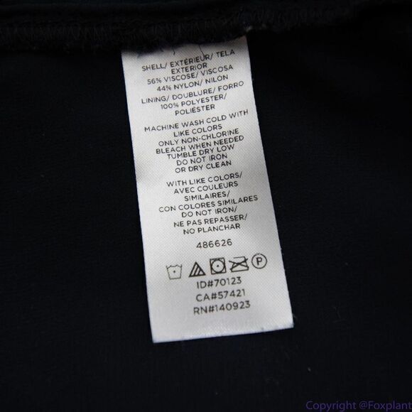 Loft flutter-sleeve navy blue top with dots keyhole back, women size S - Picture 12 of 16